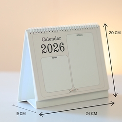 SCONY.G 2026 MINIMALIST DESKTOP PLANNER CALENDAR - 24x18cm